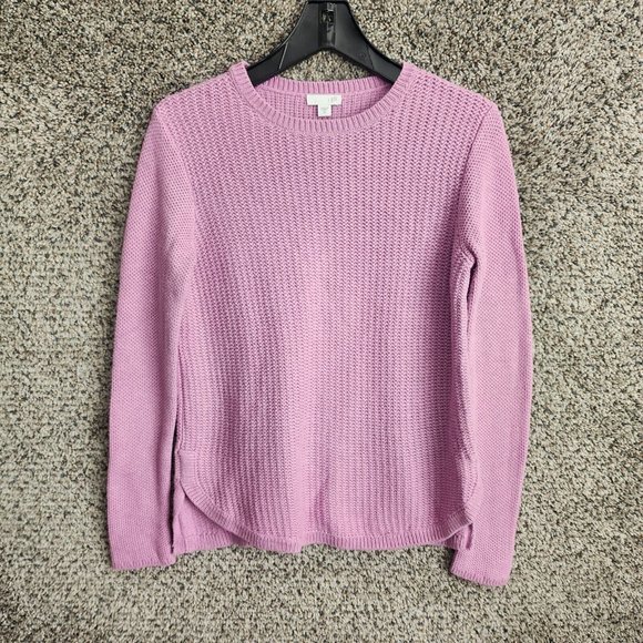J Jill‎ Sweater Womens XS Purple Knit Crew Neck Pullover Oversized Casual Ladies - Picture 1 of 7